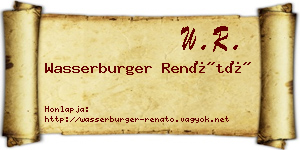 Wasserburger Renátó névjegykártya